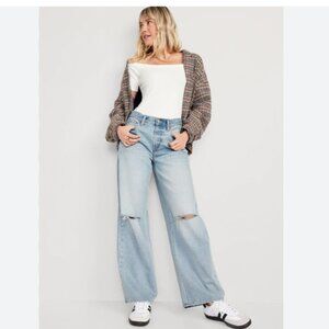 Old navy mid rise baggy wide leg jeans sz16